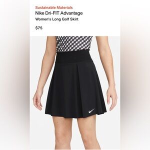 Nike Dri-FIT Advantage Women's Long Golf Tennis Skirt Black Size XS